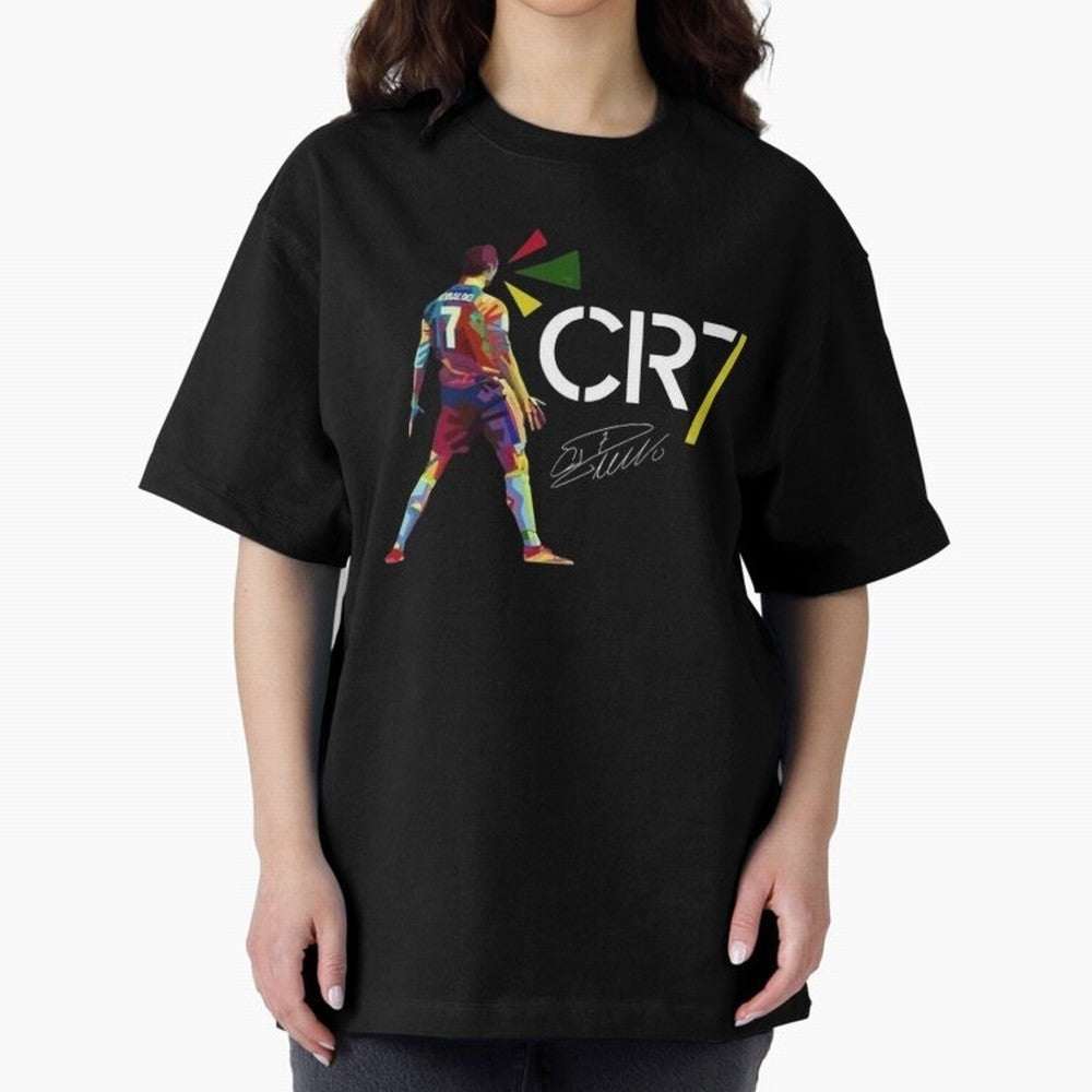 Cr7 Cristiano Ronaldo Signature Oversized T-Shirt Celebrate Unforgettable Nights in Global Football Passion for FIFA World Cup 2026 Group Stage, Celebrating Mbappe, Argentina, Stadium Memories, Football Loyalty, International Chants and