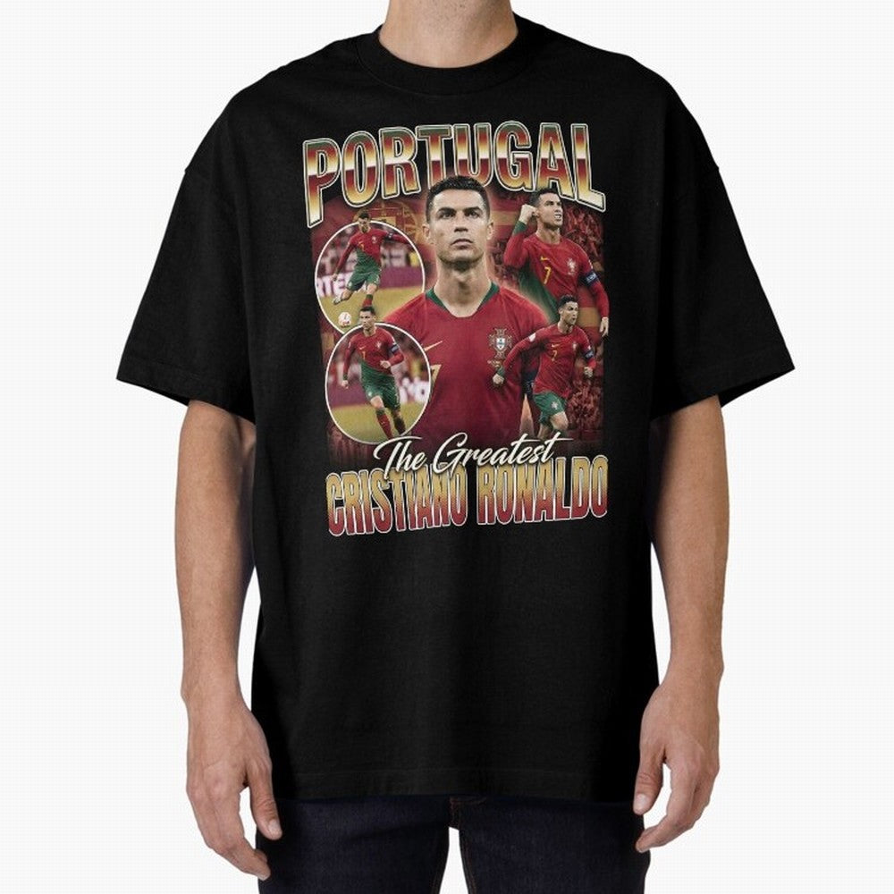 Cristiano Ronaldo Portugal Vintage Oversized T-Shirt Fuel Your Fan Pride for FIFA World Cup 2026 Group Stage for Fans of Haaland and Brazil, Bringing Global Supporter Spirit, Legendary Goals, National Colors and Tournament Celebration; Created for