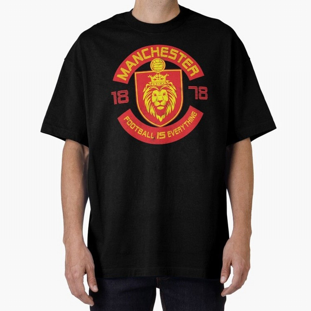 Football Is Everything - Manchester Squad Retro Oversized T-Shirt Elevate Global Football Passion for FIFA World Cup 2026 USA Canada Mexico, Made for CR7, Argentina, Worldwide Fan Energy, Dramatic Goals, Stadium Lights and Championship