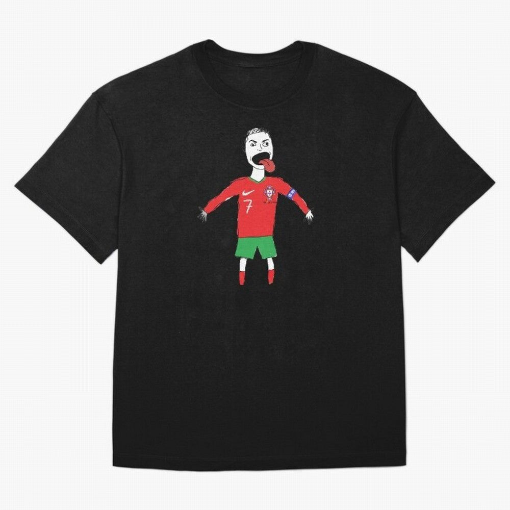 Badly Drawn Ronaldo Oversized T-Shirt Celebrate Fan Favorites in FIFA World Cup 2026 Spirit, Featuring Portugal, Spain and Germany, Messi and Cristiano Ronaldo, Sports Nostalgia, International Competition, Famous Players and Unforgettable