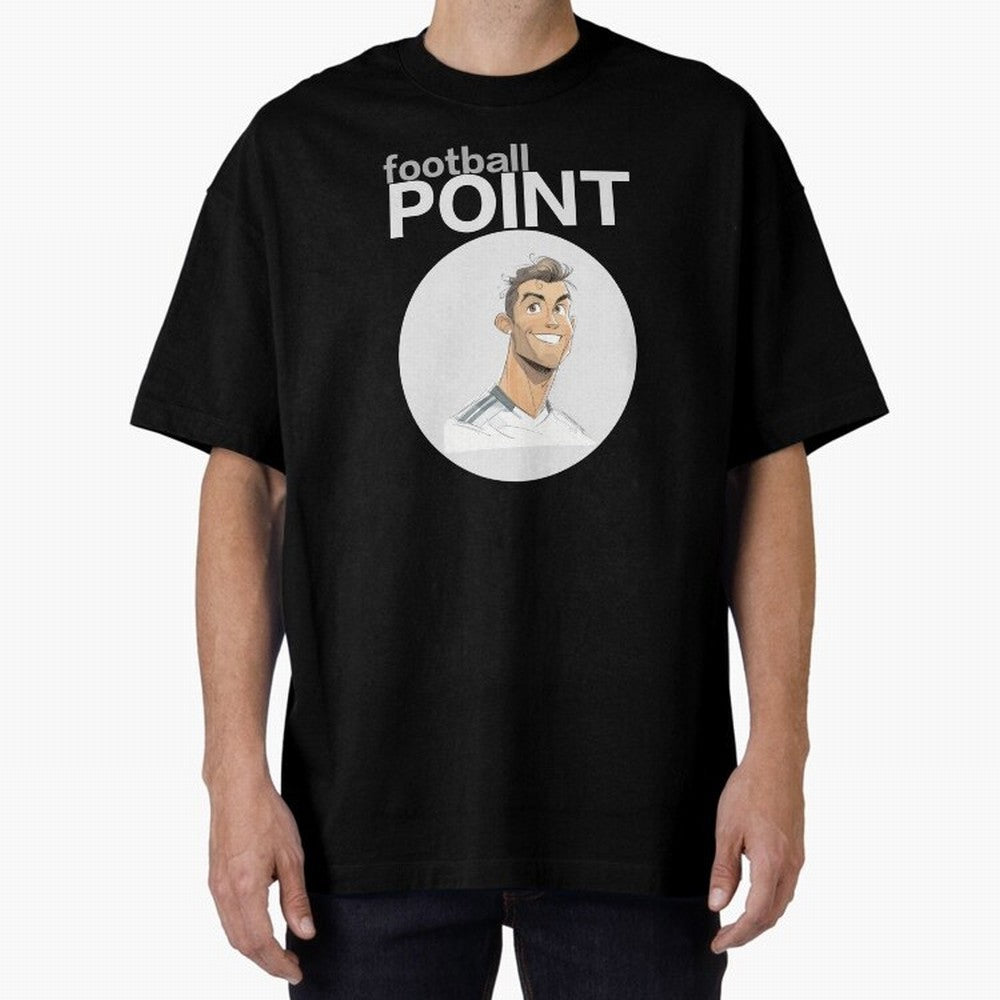 Cristiano Ronaldo POINT Oversized T-Shirt Celebrate Unforgettable Nights in Global Football Passion for FIFA World Cup 2026 USA Canada Mexico, Celebrating Messi, CR7 and Mbappe, England and Germany, Championship Spirit, Famous Goals, Roaring Crowds