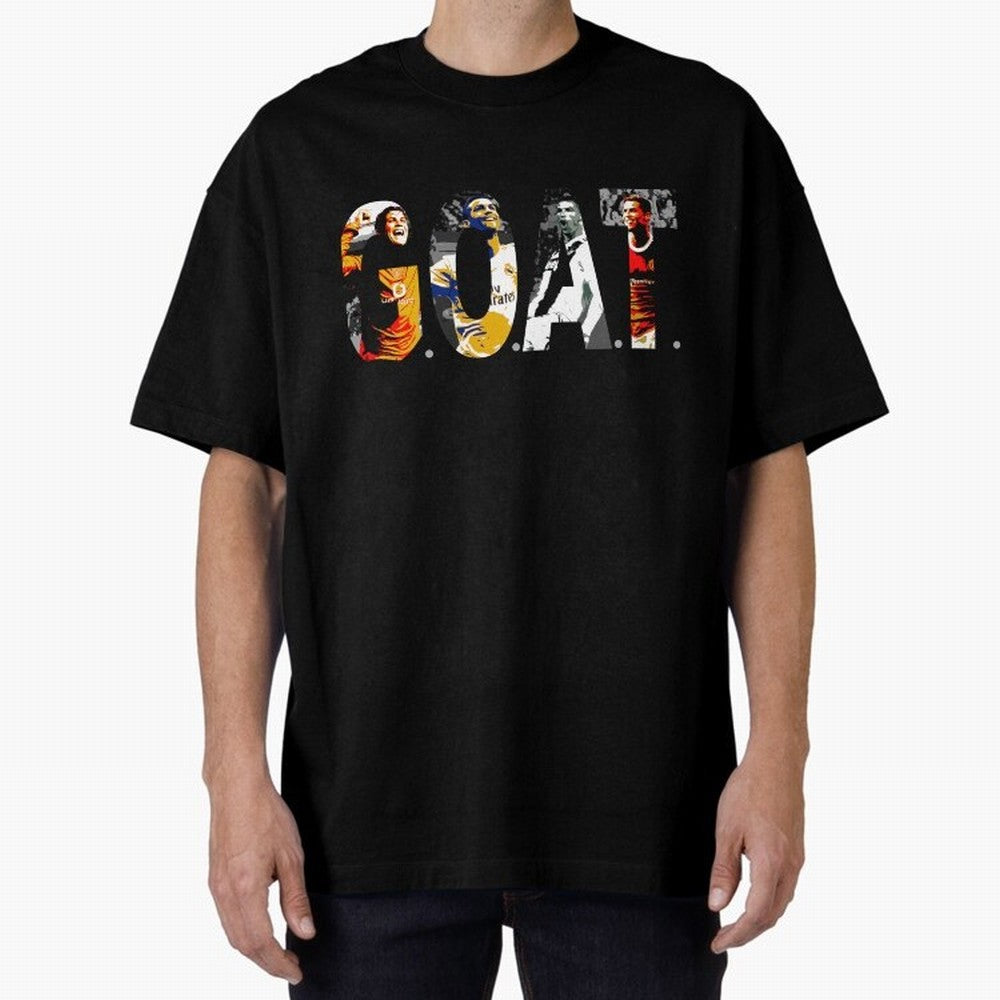 Cristiano Ronaldo, Greatest Football Player of All Time Oversized T-Shirt Show Match Day Excitement for Match Day Hype around FIFA World Cup 2026, Haaland, Brazil, Retro Football Energy, Iconic Rivalries, Trophy Chase Drama and Stadium Atmosphere;