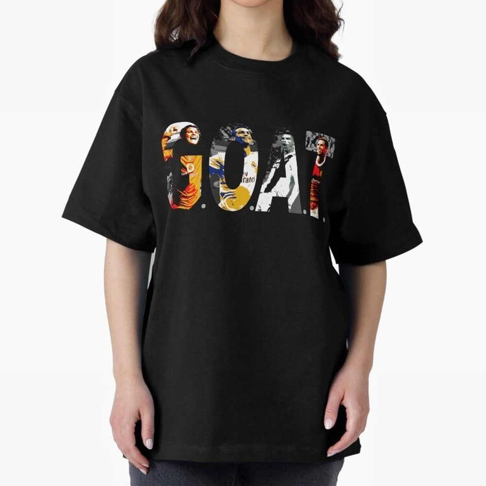 Cristiano Ronaldo, Greatest Football Player of All Time Oversized T-Shirt Show Match Day Excitement for Match Day Hype around FIFA World Cup 2026, Haaland, Brazil, Retro Football Energy, Iconic Rivalries, Trophy Chase Drama and Stadium Atmosphere;