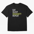 Eat sleep siuuu repeat Oversized T-Shirt Bring Home Global Football Passion for FIFA World Cup 2026 Group Stage, Built around Messi and Cristiano Ronaldo, Portugal, Football Festival Excitement, Trophy Ambitions, Country Rivalries and Star Player