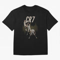 Illustration Ronaldo Design Oversized T-Shirt Represent the FIFA World Cup 2026 Group Stage Journey through Mbappe Highlights, Spain Pride, Retro Football Energy, Iconic Rivalries, Trophy Chase Drama and Stadium Atmosphere; Ideal for Football Dads,