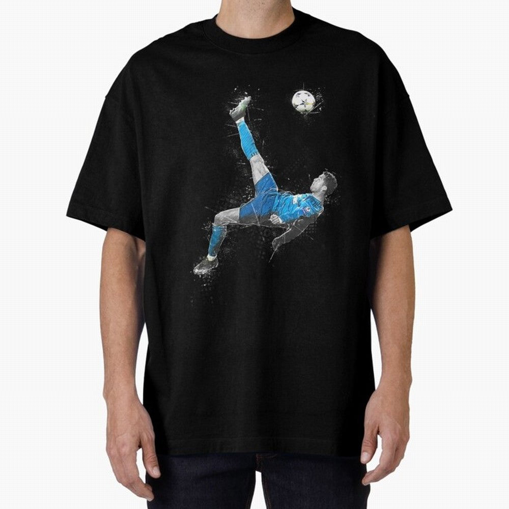 Cristiano Ronaldo Cristiano Ronaldo Oversized T-Shirt Follow the Road to FIFA World Cup 2026 USA Canada Mexico with Messi, Neymar and Mbappe, England and Germany Energy, Championship Spirit, Famous Goals, Roaring Crowds and International Football