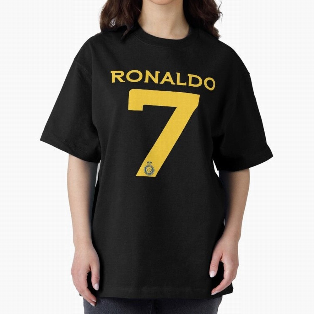 Ronaldo 7 Al-Nassr Football Club - Oversized T-Shirt Bring Trophy Dreams to Match Day Hype around FIFA World Cup 2026 USA Canada Mexico, Messi, England, Supporter Pride, Iconic Celebrations, Legendary Names and Global Match Day Energy; Perfect for