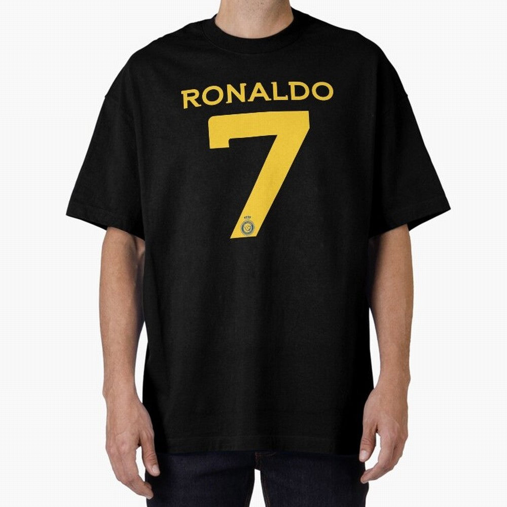Ronaldo 7 Al-Nassr Football Club - Oversized T-Shirt Bring Trophy Dreams to Match Day Hype around FIFA World Cup 2026 USA Canada Mexico, Messi, England, Supporter Pride, Iconic Celebrations, Legendary Names and Global Match Day Energy; Perfect for