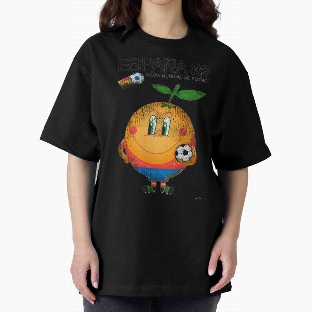 Espana 82 Oversized T-Shirt Share FIFA World Cup 2026 Driven by Mbappe, France Energy, Vintage Soccer Flavor, Modern Football Stars, National Flags and Final Night Emotion; Ideal for Fans Who Follow Messi, Cristiano Ronaldo, CR7, Mbappe, Neymar and