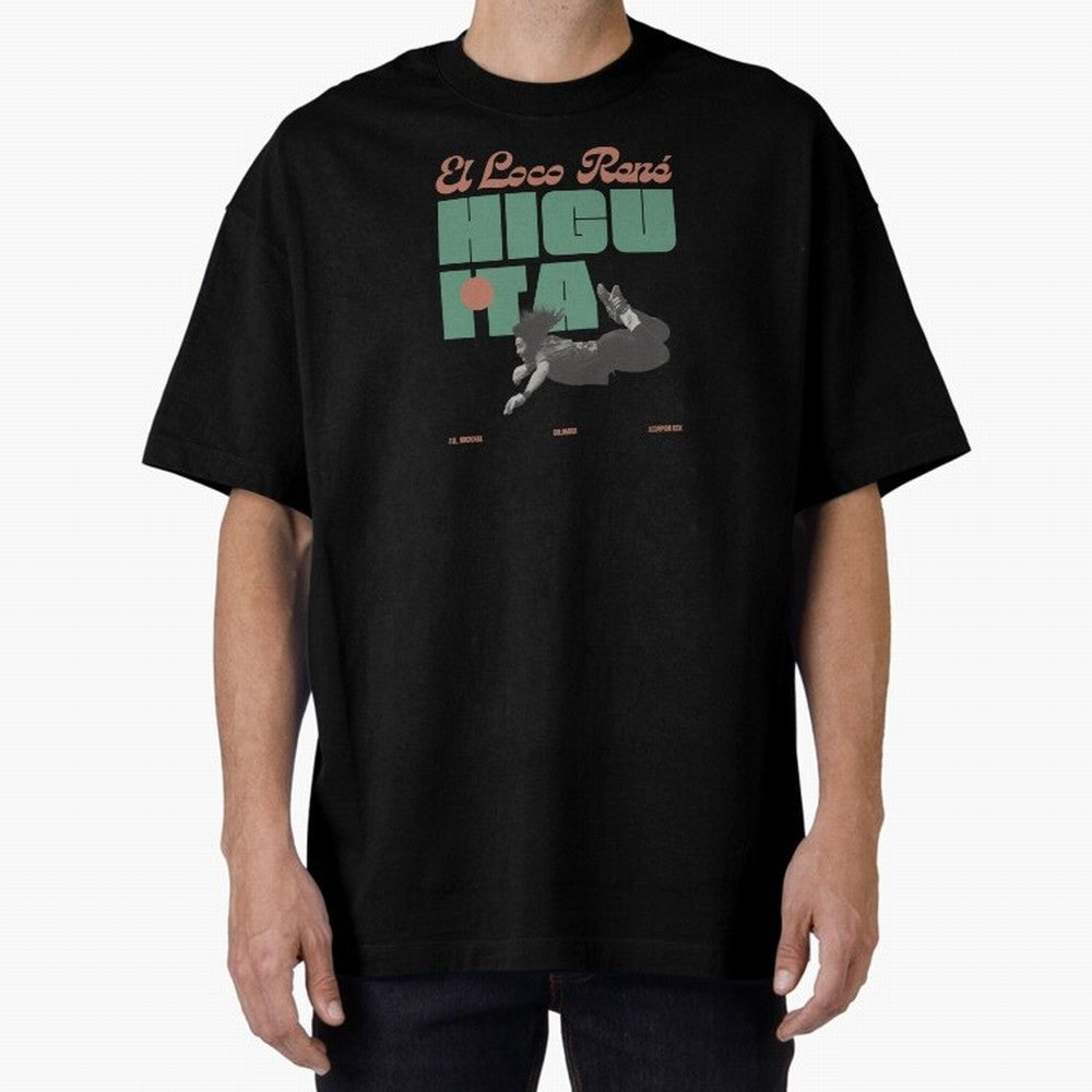 Rene Higuita Minimalist Oversized T-Shirt Follow Every Goal of Match Day Hype around FIFA World Cup 2026 USA Canada Mexico, CR7 and Messi, England and Germany, Worldwide Fan Energy, Dramatic Goals, Stadium Lights and Championship Celebrations;