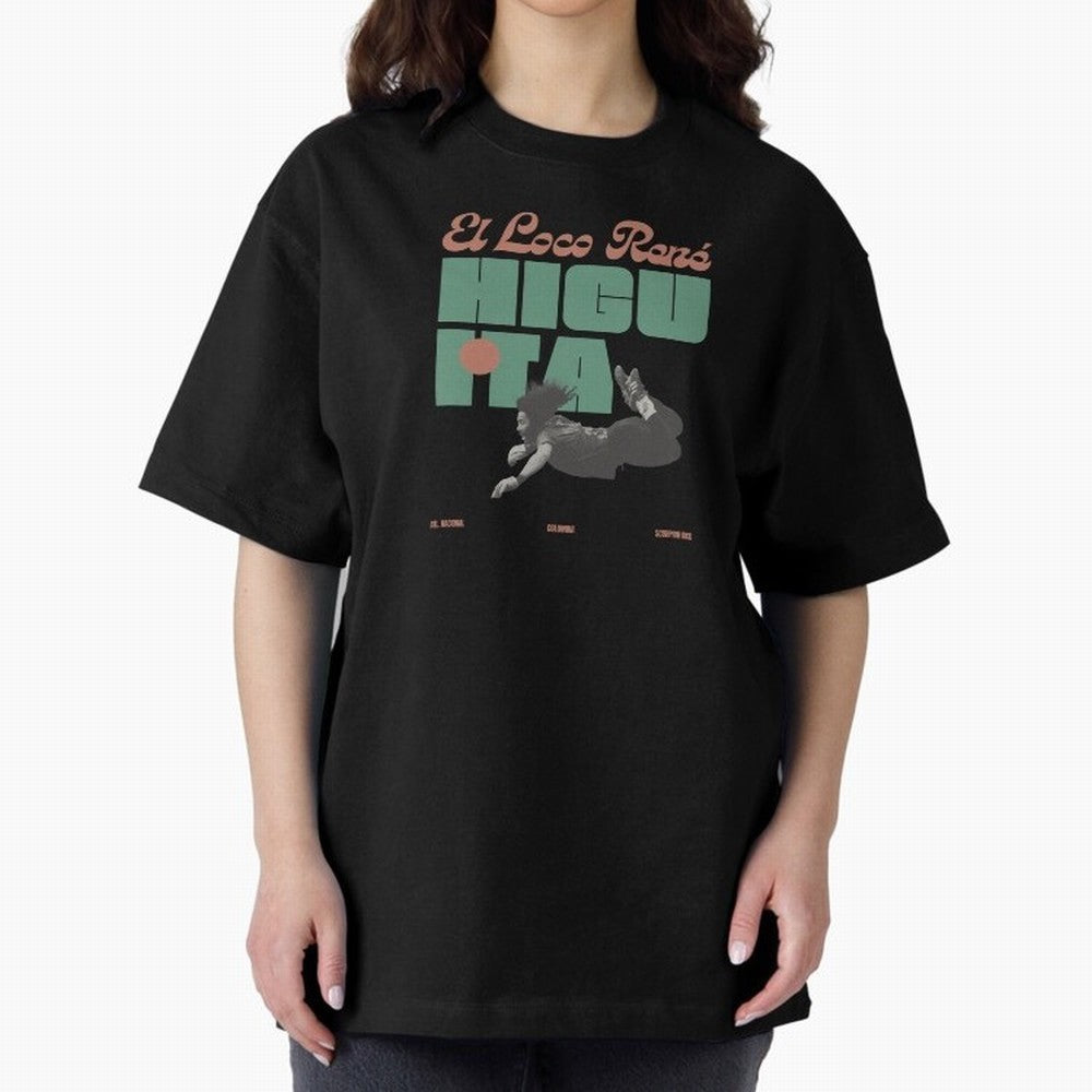 Rene Higuita Minimalist Oversized T-Shirt Follow Every Goal of Match Day Hype around FIFA World Cup 2026 USA Canada Mexico, CR7 and Messi, England and Germany, Worldwide Fan Energy, Dramatic Goals, Stadium Lights and Championship Celebrations;