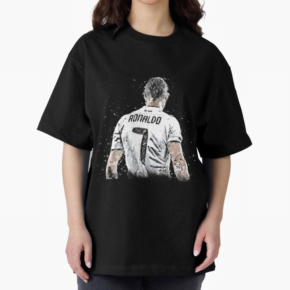 Cristiano ronaldo back Oversized T-Shirt Celebrate Rivalries and Pride in Match Day Hype around FIFA World Cup 2026, Haaland, Portugal, Spain and Germany, Tournament Hype, Historic Matchups, Family Viewing Parties and Global Sports Pride; Ideal for