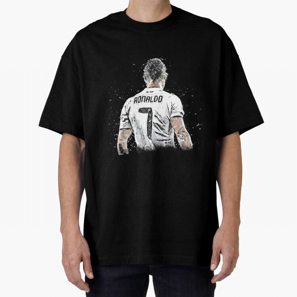 Cristiano ronaldo back Oversized T-Shirt Celebrate Rivalries and Pride in Match Day Hype around FIFA World Cup 2026, Haaland, Portugal, Spain and Germany, Tournament Hype, Historic Matchups, Family Viewing Parties and Global Sports Pride; Ideal for