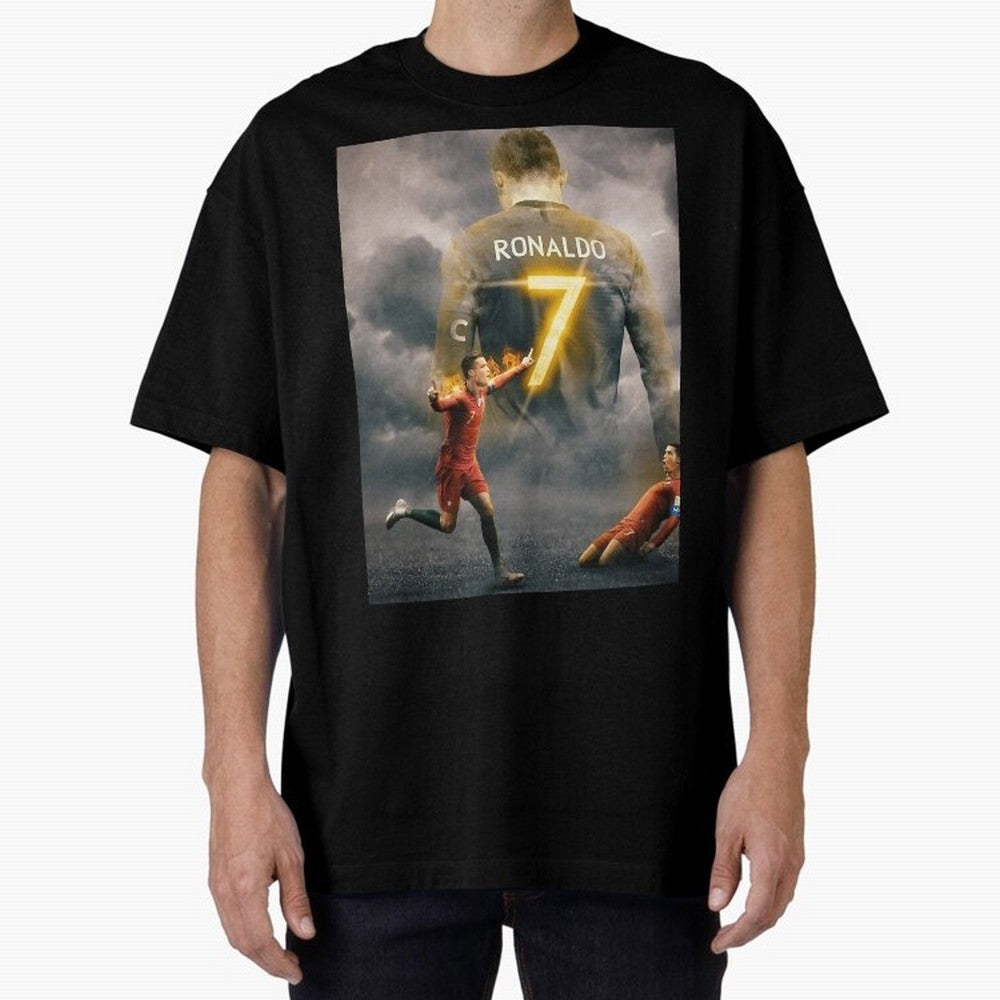 Aesthetic ronaldo poster Oversized T-Shirt Make the Season About Global Football Passion for FIFA World Cup 2026 Group Stage, Connected to CR7, England and Germany, Soccer Culture, Superstar Moments, National Team Dreams and Competitive Fire; Great