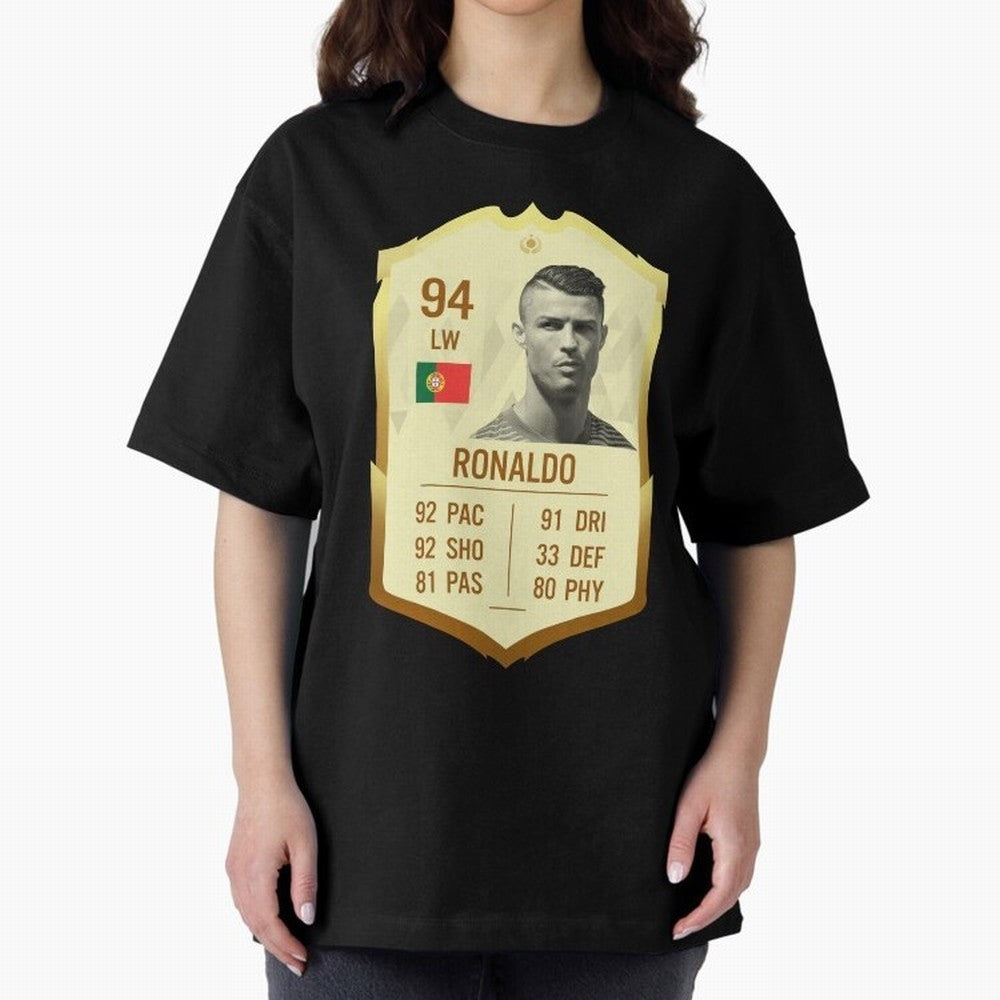 Cristiano Ronaldo Ultimate Card Oversized T-Shirt Represent FIFA World Cup 2026 USA Canada Mexico Celebrating Neymar, Spain and Netherlands Energy, Football Passion, Legendary Performances, Festival Vibes and Supporter Community; Perfect for People