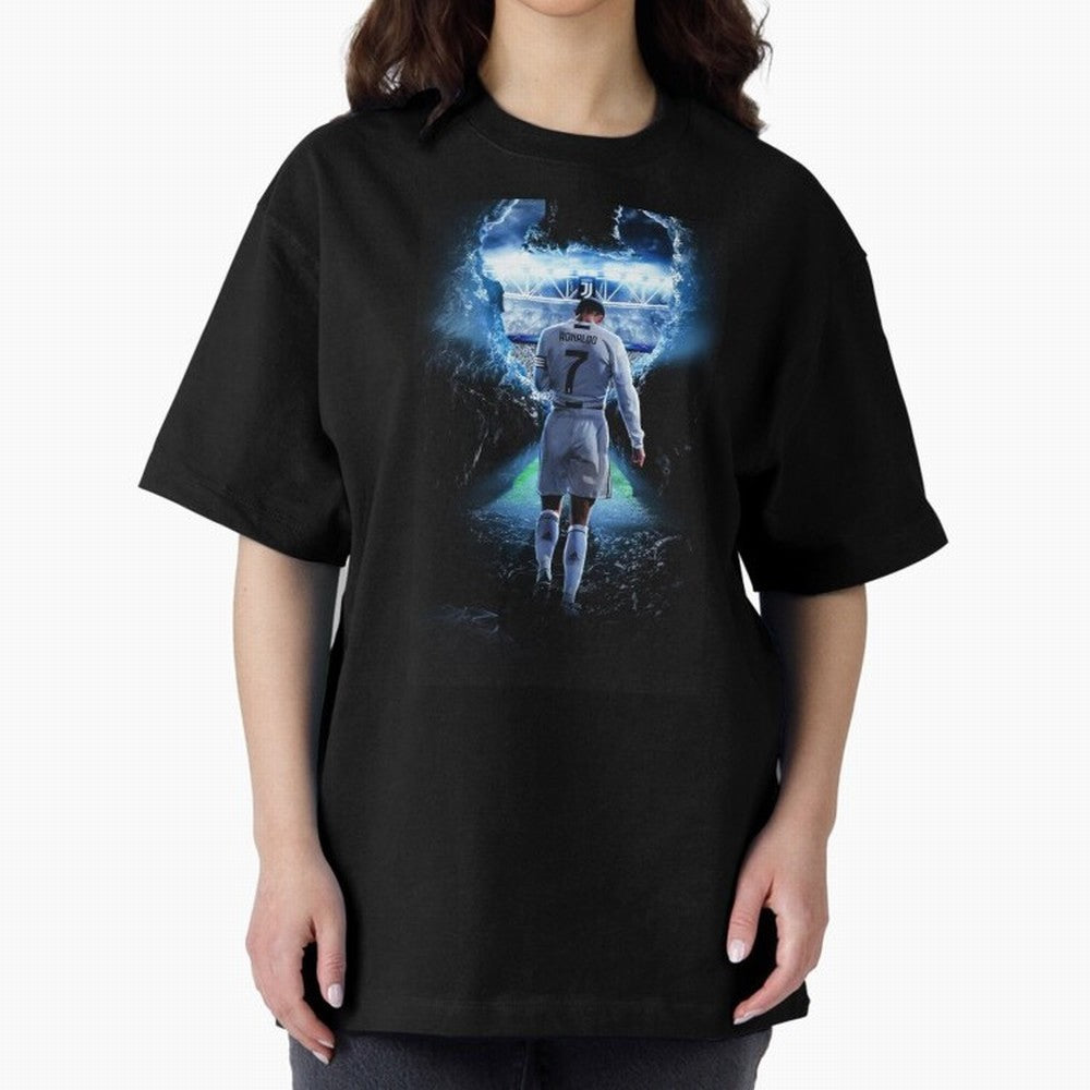 Football player Oversized T-Shirt Celebrate National Team Dreams in FIFA World Cup 2026 USA Canada Mexico Spirit, Featuring England, Messi, Championship Spirit, Famous Goals, Roaring Crowds and International Football Unity; Perfect for Supporters