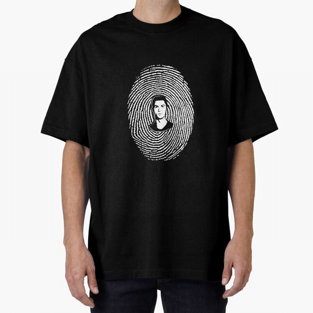 Cristiano Ronaldo fingerprint Oversized T-Shirt Support Your Favorite Stars during the FIFA World Cup 2026 Group Stage Journey through CR7 Highlights, France and Portugal Pride, Championship Spirit, Famous Goals, Roaring Crowds and International