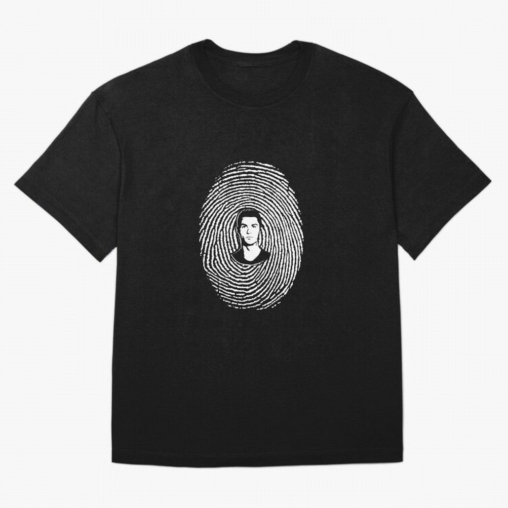 Cristiano Ronaldo fingerprint Oversized T-Shirt Support Your Favorite Stars during the FIFA World Cup 2026 Group Stage Journey through CR7 Highlights, France and Portugal Pride, Championship Spirit, Famous Goals, Roaring Crowds and International