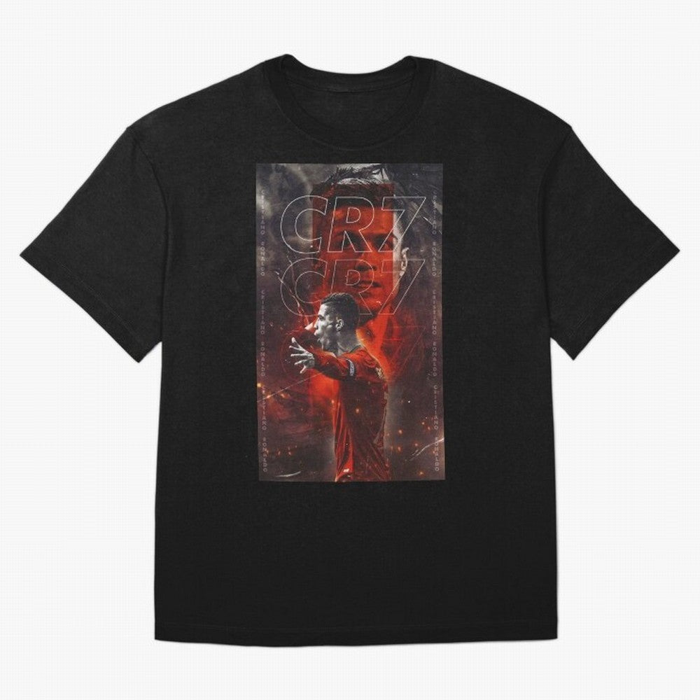 Cristiano Ronaldo Art Oversized T-Shirt Feel the Roar of Global Football Passion for FIFA World Cup 2026, with Neymar, Haaland and Cristiano Ronaldo, Spain, Championship Spirit, Famous Goals, Roaring Crowds and International Football Unity; Great