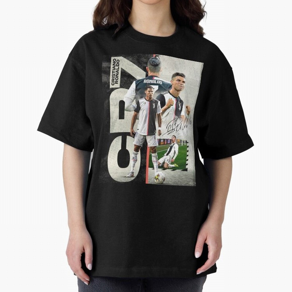 Cristiano Ronaldo Goals in Juventus special design ,Ronaldo Gift Idea, Ronaldo Footballer , Football Oversized T-Shirt Represent Fans Who Live for FIFA World Cup 2026 for Fans of Messi and Cristiano Ronaldo and England, Bringing Tournament Hype,