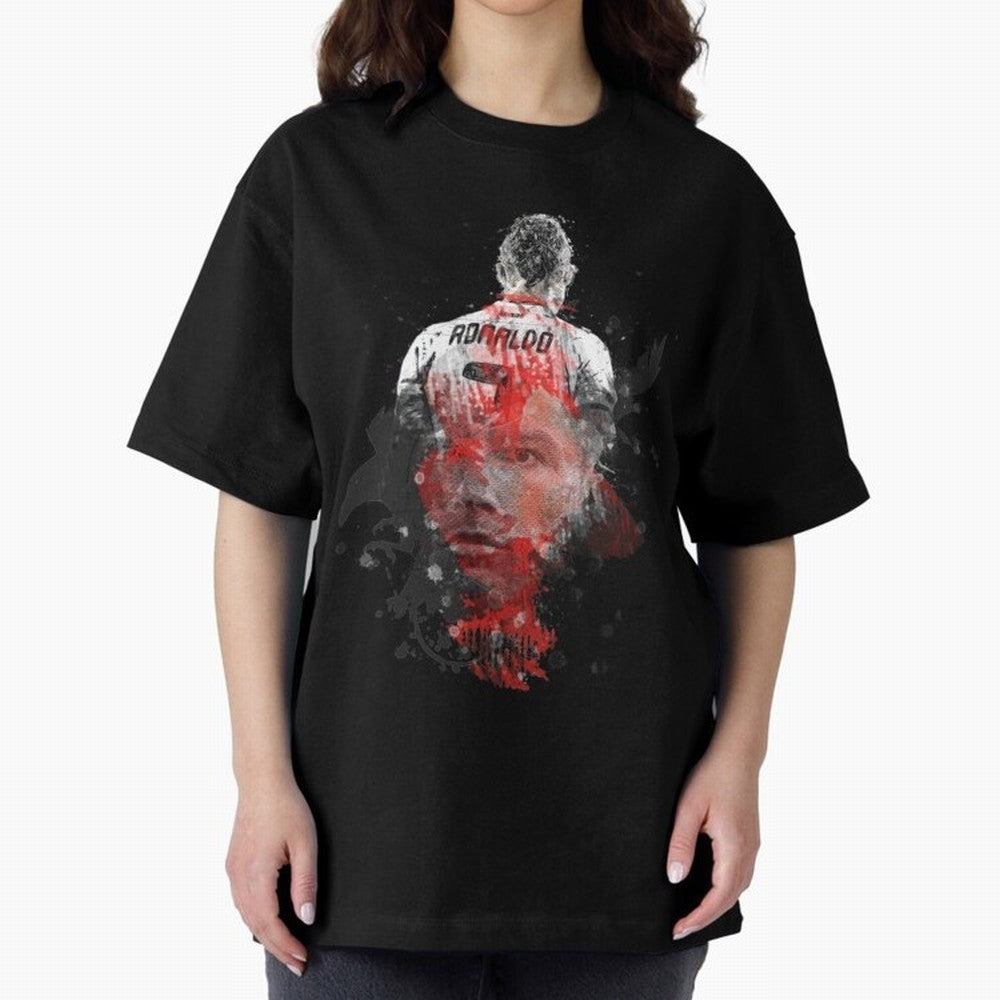 Cristiano Ronaldo Cristiano Ronaldo Oversized T-Shirt Fuel Match Day Hype around FIFA World Cup 2026 USA Canada Mexico, Neymar, Spain and Netherlands, Sports Nostalgia, International Competition, Famous Players and Unforgettable Victories; Created