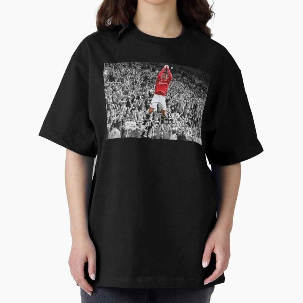 CR7 celebration Oversized T-Shirt Showcase the FIFA World Cup 2026 Group Stage Journey through Haaland and Mbappe Highlights, Brazil, Portugal and Argentina Pride, Stadium Chants, National Pride, Trophy Dreams and Unforgettable Football Memories;