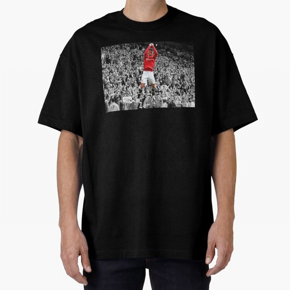 CR7 celebration Oversized T-Shirt Showcase the FIFA World Cup 2026 Group Stage Journey through Haaland and Mbappe Highlights, Brazil, Portugal and Argentina Pride, Stadium Chants, National Pride, Trophy Dreams and Unforgettable Football Memories;