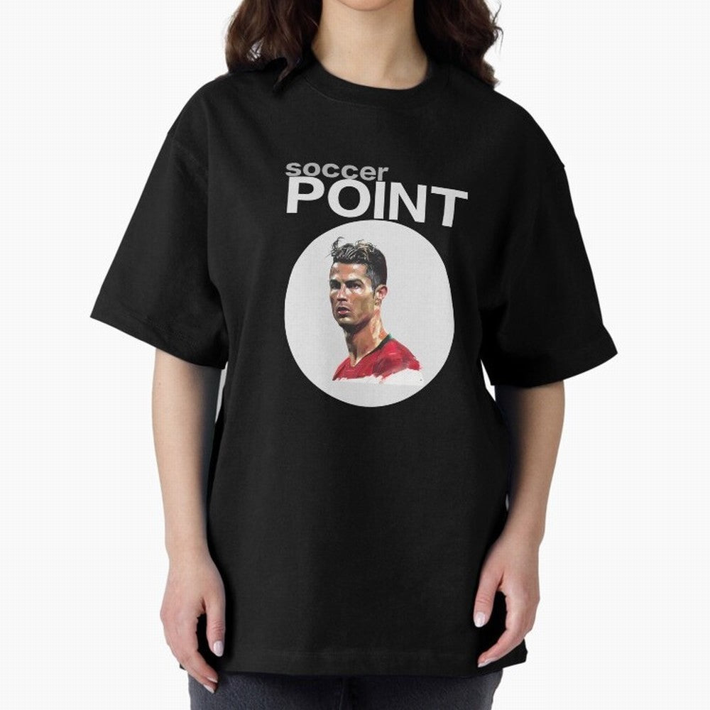 soccer POINT Oversized T-Shirt Relive Legendary Nights from FIFA World Cup 2026 Group Stage Spirit, Driven by France, Neymar, Haaland and Cristiano Ronaldo, Football Festival Excitement, Trophy Ambitions, Country Rivalries and Star Player Buzz;