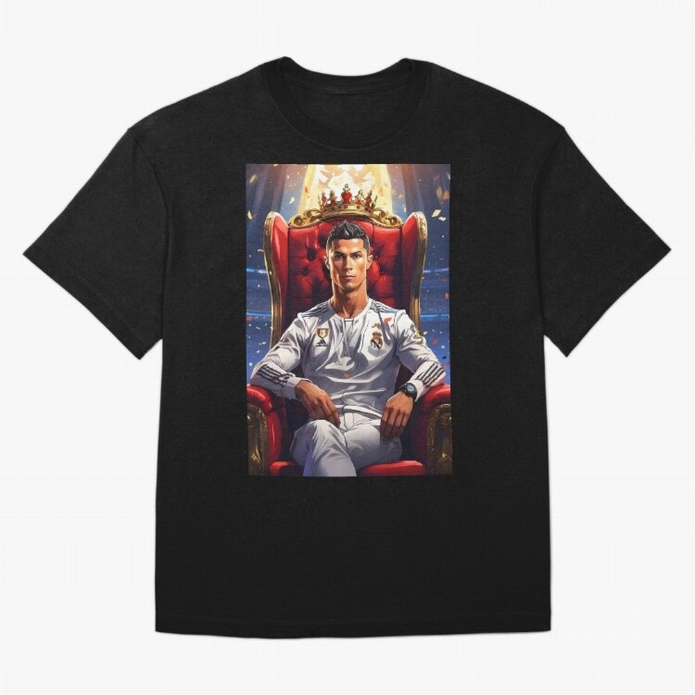 King Cristiano Ronaldo Oversized T-Shirt Celebrate the Biggest Stage of FIFA World Cup 2026 USA Canada Mexico for Fans of CR7 and Messi and England, Bringing Championship Spirit, Famous Goals, Roaring Crowds and International Football Unity;