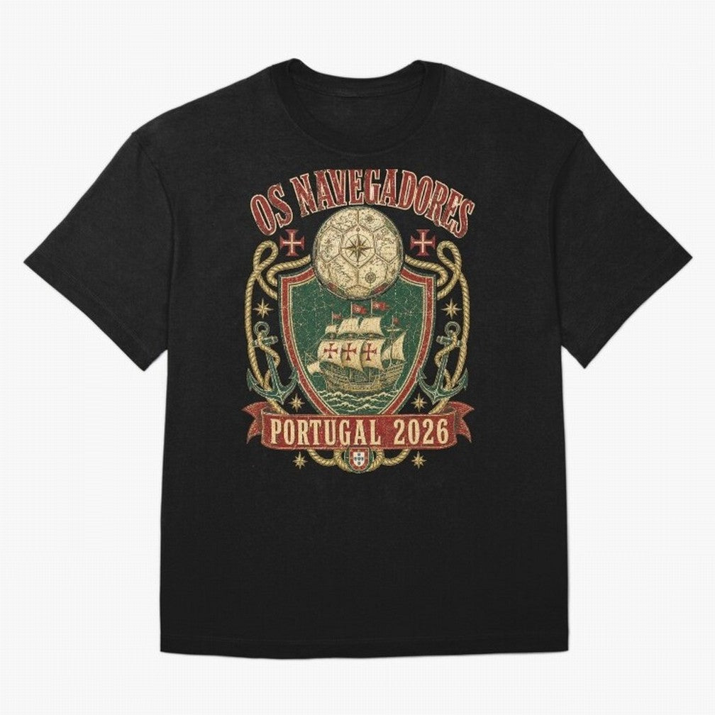 Os Navegadores Portugal 2026 World Cup Soccer T-Shirt Oversized T-Shirt Mark FIFA World Cup 2026 USA Canada Mexico Spirit, Driven by Argentina, Cristiano Ronaldo, Soccer Culture, Superstar Moments, National Team Dreams and Competitive Fire; Ideal