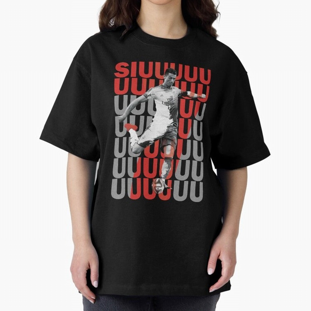 Siuuuuuu Cristiano Ronaldo Oversized T-Shirt Celebrate Supporters United by the FIFA World Cup 2026 Journey through Haaland Highlights, France Pride, Classic Soccer Heritage, Championship Pressure, Fan Loyalty and International Pride; Ideal for