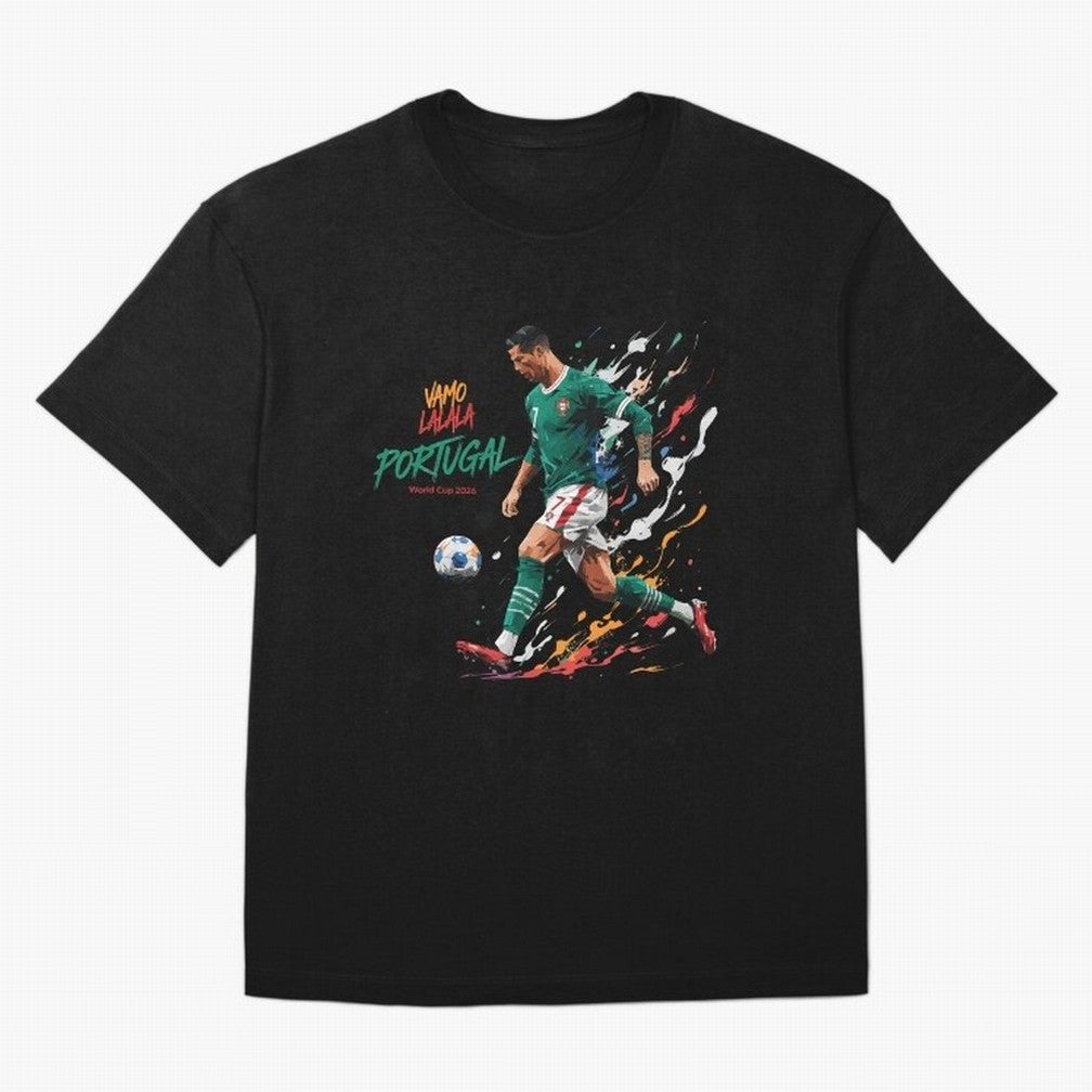 Portugal CR7 Fan World Cup 26 Oversized T-Shirt Keep the Legacy of FIFA World Cup 2026 Group Stage Spirit, Built around Portugal, Mbappe and Neymar, Worldwide Fan Energy, Dramatic Goals, Stadium Lights and Championship Celebrations; Great for Watch