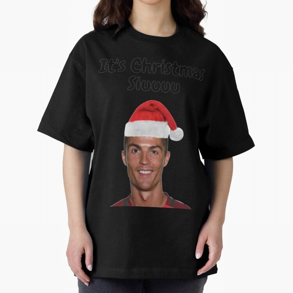 Cristiano Ronaldo Siuuu Funny Christmas Sweater Oversized T-Shirt Stand Out with Spirit from FIFA World Cup 2026 USA Canada Mexico Spirit, with Argentina and Brazil, Haaland, Global Supporter Spirit, Legendary Goals, National Colors and Tournament
