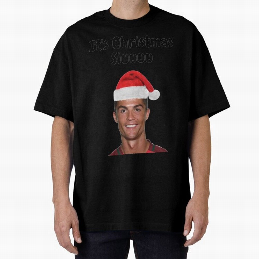 Cristiano Ronaldo Siuuu Funny Christmas Sweater Oversized T-Shirt Stand Out with Spirit from FIFA World Cup 2026 USA Canada Mexico Spirit, with Argentina and Brazil, Haaland, Global Supporter Spirit, Legendary Goals, National Colors and Tournament