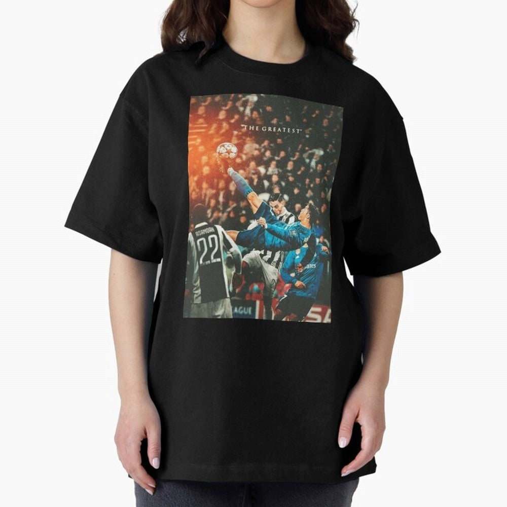 Ronaldo Bicycle Kick Skills Greatest, Ronaldo Gifts, Ronaldo Best Selling , Ronaldo Top Items Poste Oversized T-Shirt Represent Football Lovers during FIFA World Cup 2026 USA Canada Mexico for Fans of Mbappe and Brazil, Bringing Supporter Pride,
