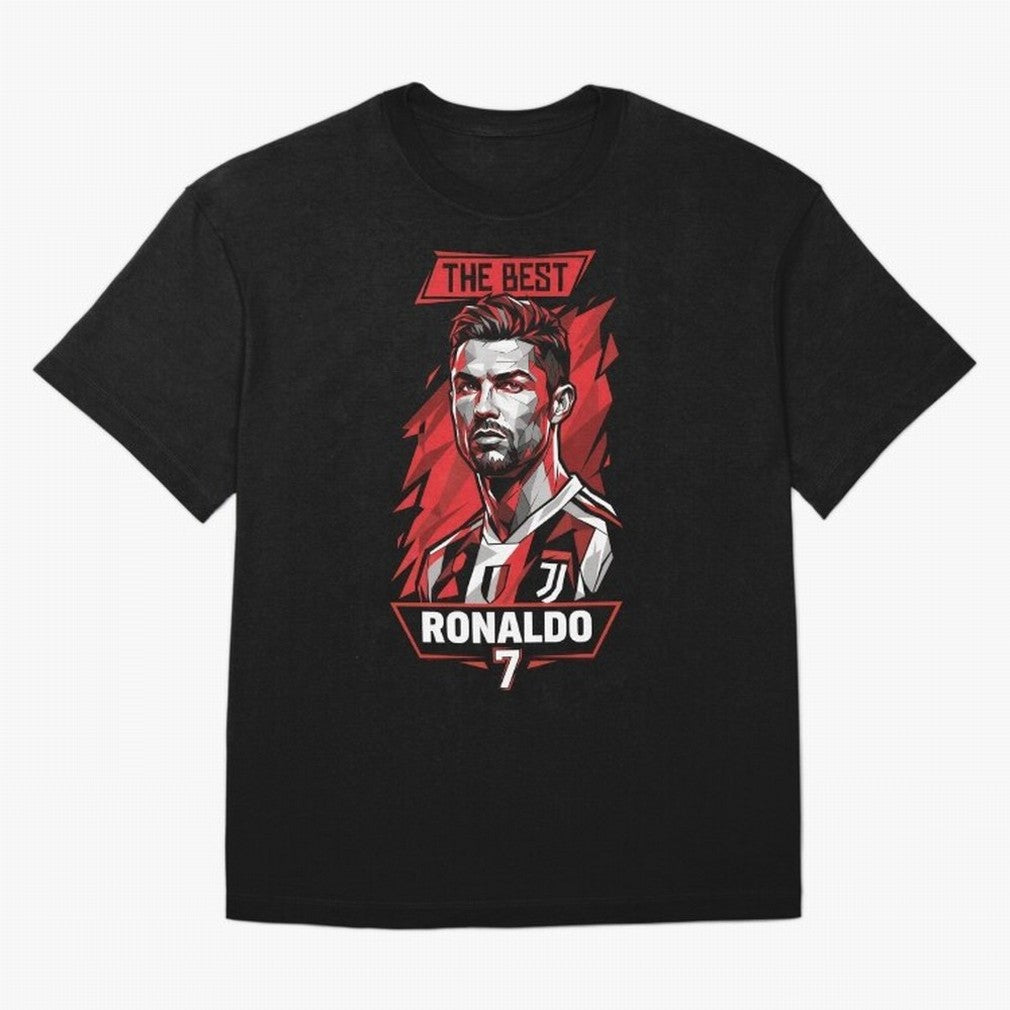 Cristiano Ronaldo CR7 Geometric Vector Portrait Oversized T-Shirt Celebrate National Team Dreams in Global Football Passion for FIFA World Cup 2026 Group Stage, with Neymar, England and Germany, Match Day Excitement, Supporter Culture, Golden Goals