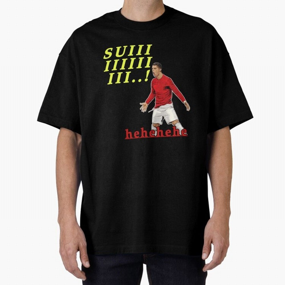 Hehehe suiii !! Cristiano ronaldo goal Oversized T-Shirt Carry the Colors and Pride of Global Football Passion for FIFA World Cup 2026 Group Stage, Centered on Messi, CR7 and Mbappe, Argentina, Vintage Soccer Flavor, Modern Football Stars, National