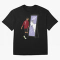 Cristiano Ronaldo Mirror GOAT Oversized T-Shirt Enjoy the Biggest Football Party of Global Football Passion for FIFA World Cup 2026 Group Stage, Celebrating CR7 and Messi, Argentina, France and Brazil, Classic Soccer Heritage, Championship