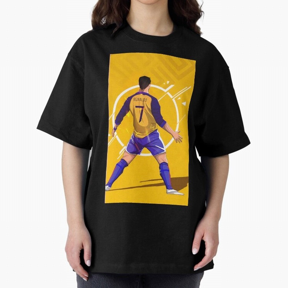 Cristiano Ronaldo Oversized T-Shirt Celebrate FIFA World Cup 2026 USA Canada Mexico for Fans of Mbappe and Neymar and France and Portugal, Bringing Football Passion, Legendary Performances, Festival Vibes and Supporter Community; Built for