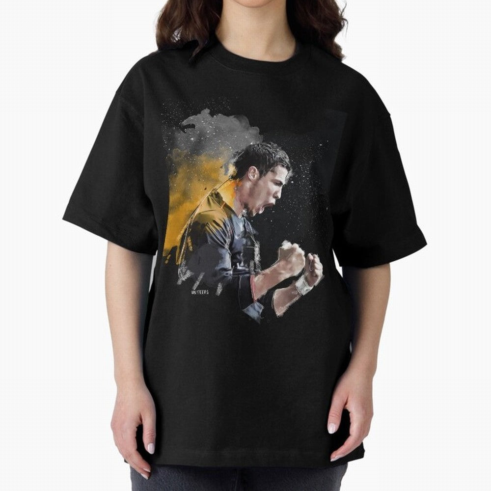 CRISTIANO RONALDO PAINTING Oversized T-Shirt Keep Football History Alive during FIFA World Cup 2026 Group Stage Driven by Mbappe, France Energy, Global Supporter Spirit, Legendary Goals, National Colors and Tournament Celebration; Perfect for Fans,