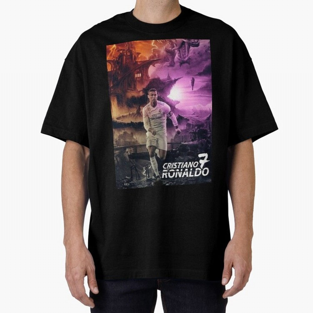 Cristiano Ronaldo | CR7 Design Oversized T-Shirt Celebrate Football Heritage in Match Day Hype around FIFA World Cup 2026 Group Stage, Cristiano Ronaldo, Haaland and CR7, Spain, Game Day Rituals, Football Legends, Country Pride and the Road to the