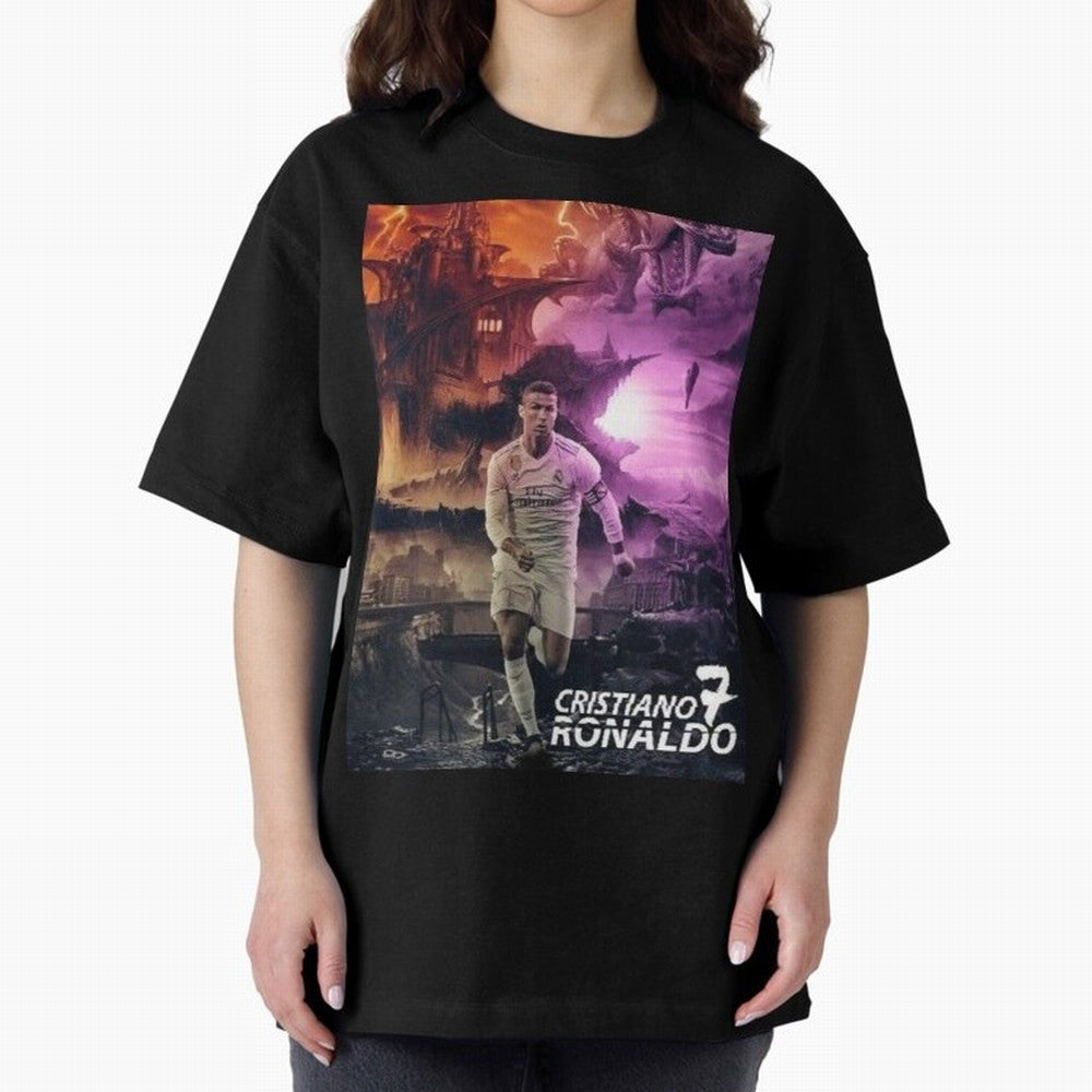 Cristiano Ronaldo | CR7 Design Oversized T-Shirt Celebrate Football Heritage in Match Day Hype around FIFA World Cup 2026 Group Stage, Cristiano Ronaldo, Haaland and CR7, Spain, Game Day Rituals, Football Legends, Country Pride and the Road to the