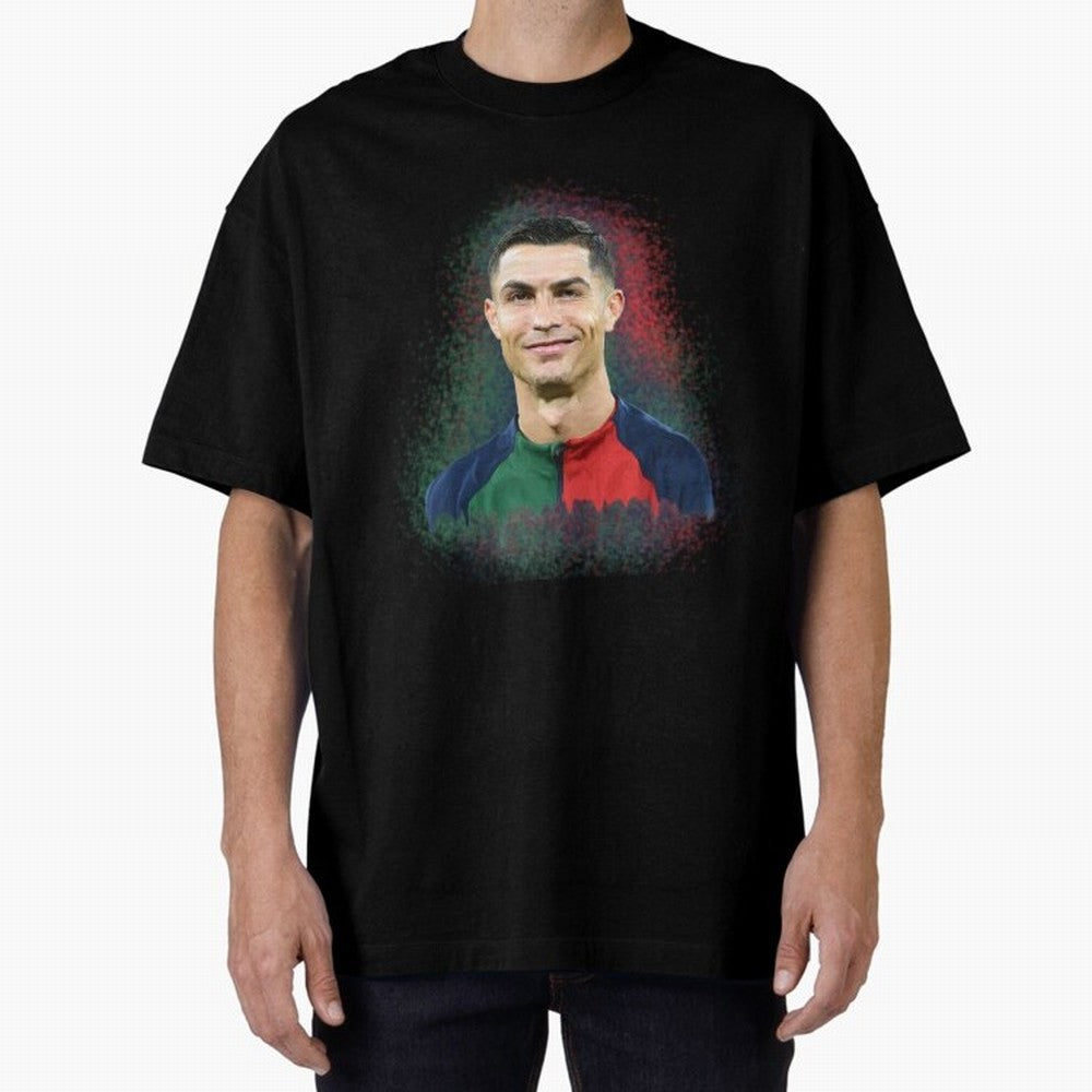Cristiano Ronaldo digital art Oversized T-Shirt Experience the Global Stage of FIFA World Cup 2026 Group Stage for Fans of Messi and Cristiano Ronaldo and Brazil, Bringing Stadium Chants, National Pride, Trophy Dreams and Unforgettable Football