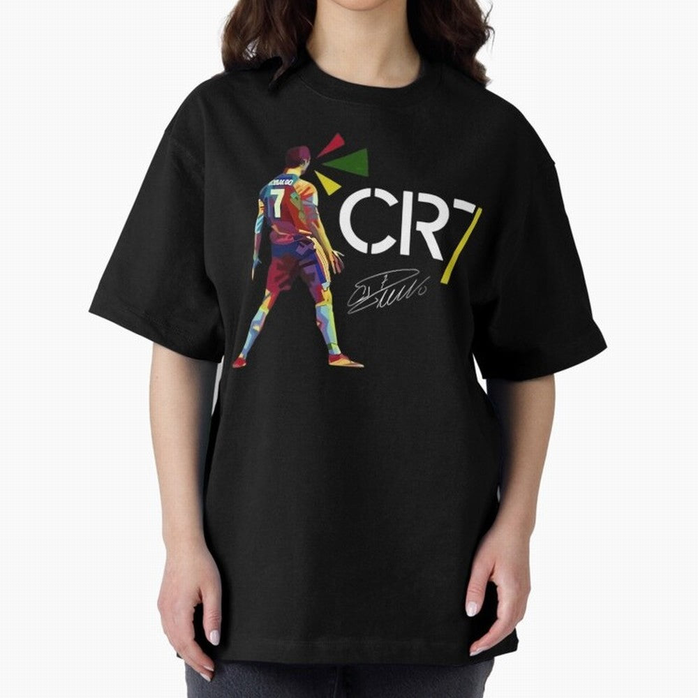 Cr7 Cristiano Ronaldo Signature Oversized T-Shirt Relive Legendary Nights from the FIFA World Cup 2026 USA Canada Mexico Journey through Messi, CR7 and Mbappe Highlights, Brazil Pride, Worldwide Fan Energy, Dramatic Goals, Stadium Lights and