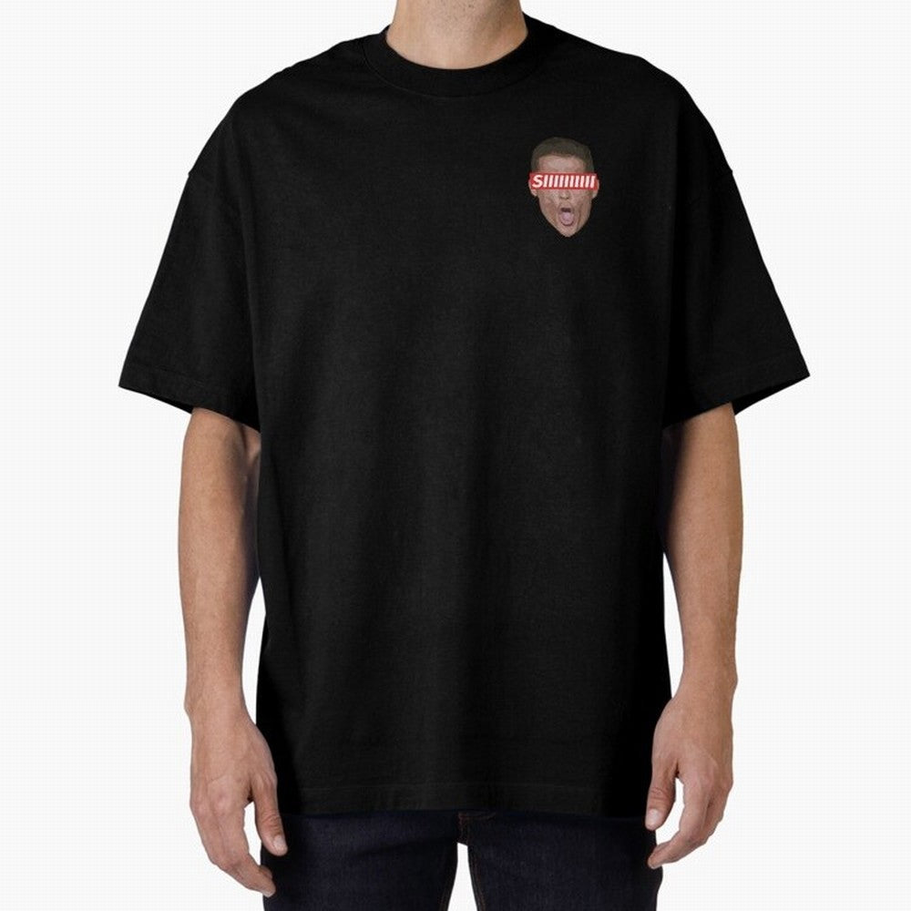 SIIII - Cristiano Ronaldo - Floating Head Oversized T-Shirt Back the Journey through the FIFA World Cup 2026 USA Canada Mexico Journey through Messi and Cristiano Ronaldo Highlights, Spain Pride, Retro Football Energy, Iconic Rivalries, Trophy