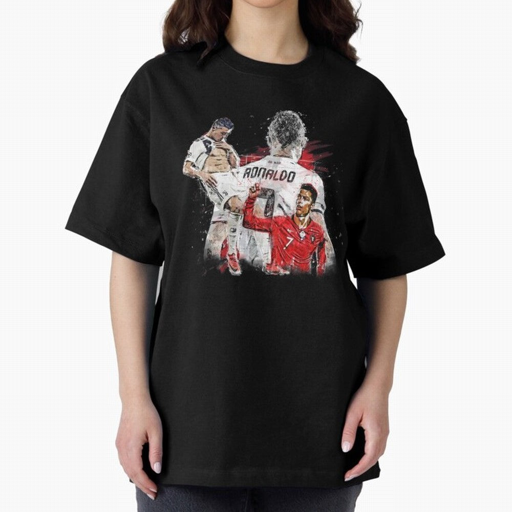 Cristiano Ronaldo Cristiano Ronaldo Oversized T-Shirt Honor the Football Icons of Match Day Hype around FIFA World Cup 2026 USA Canada Mexico, Haaland, Brazil, Football Festival Excitement, Trophy Ambitions, Country Rivalries and Star Player Buzz;