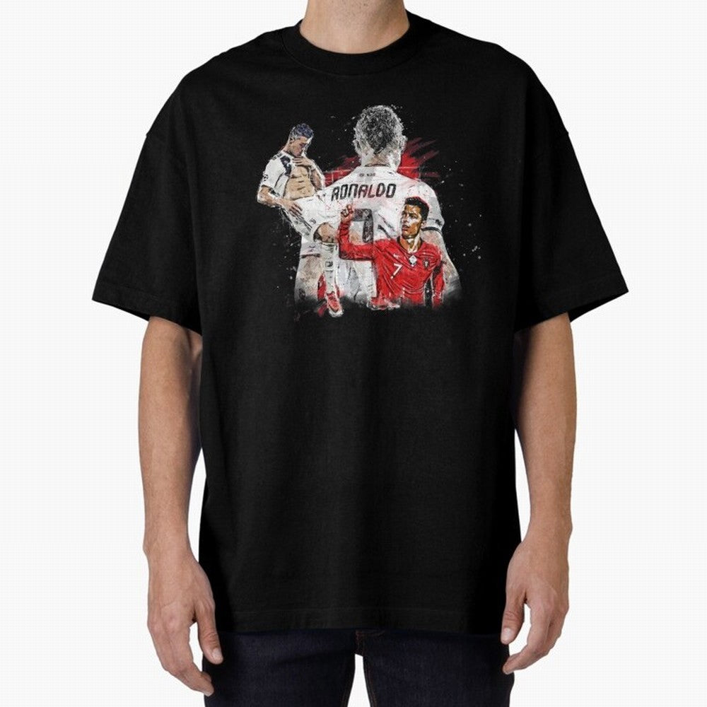 Cristiano Ronaldo Cristiano Ronaldo Oversized T-Shirt Honor the Football Icons of Match Day Hype around FIFA World Cup 2026 USA Canada Mexico, Haaland, Brazil, Football Festival Excitement, Trophy Ambitions, Country Rivalries and Star Player Buzz;
