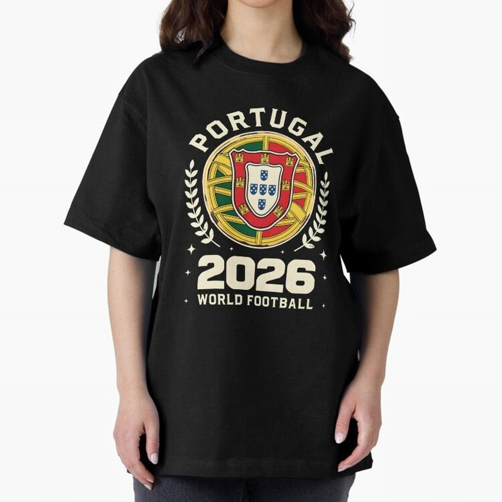 Portugal 2026 World Football Oversized T-Shirt Relive Legendary Nights from FIFA World Cup 2026 USA Canada Mexico Filled with Neymar, Haaland and Cristiano Ronaldo, Portugal Energy, Retro Football Energy, Iconic Rivalries, Trophy Chase Drama and