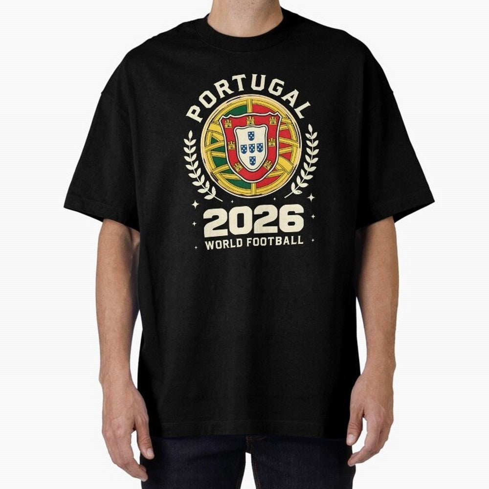 Portugal 2026 World Football Oversized T-Shirt Relive Legendary Nights from FIFA World Cup 2026 USA Canada Mexico Filled with Neymar, Haaland and Cristiano Ronaldo, Portugal Energy, Retro Football Energy, Iconic Rivalries, Trophy Chase Drama and