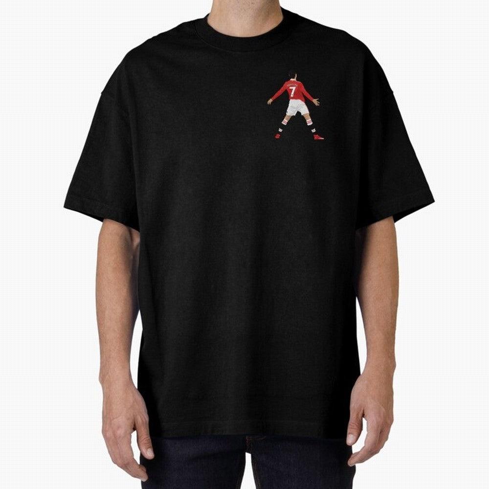 Ronaldo CR7 - Manchester Unided Oversized T-Shirt Show Fan Pride Across Match Day Hype around FIFA World Cup 2026 Group Stage, Messi, Neymar and Mbappe, Argentina, France and Brazil, Worldwide Fan Energy, Dramatic Goals, Stadium Lights and